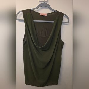 Elegant Olive Sleeveless Drape Tank Top